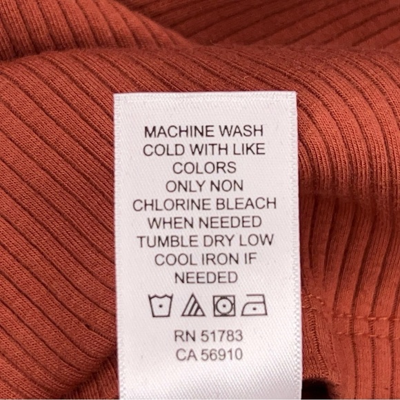 Large FittedMaurices Brick Orange Reddish Tee Short Sleeve Stretch Ribbed Casual - Picture 12 of 12